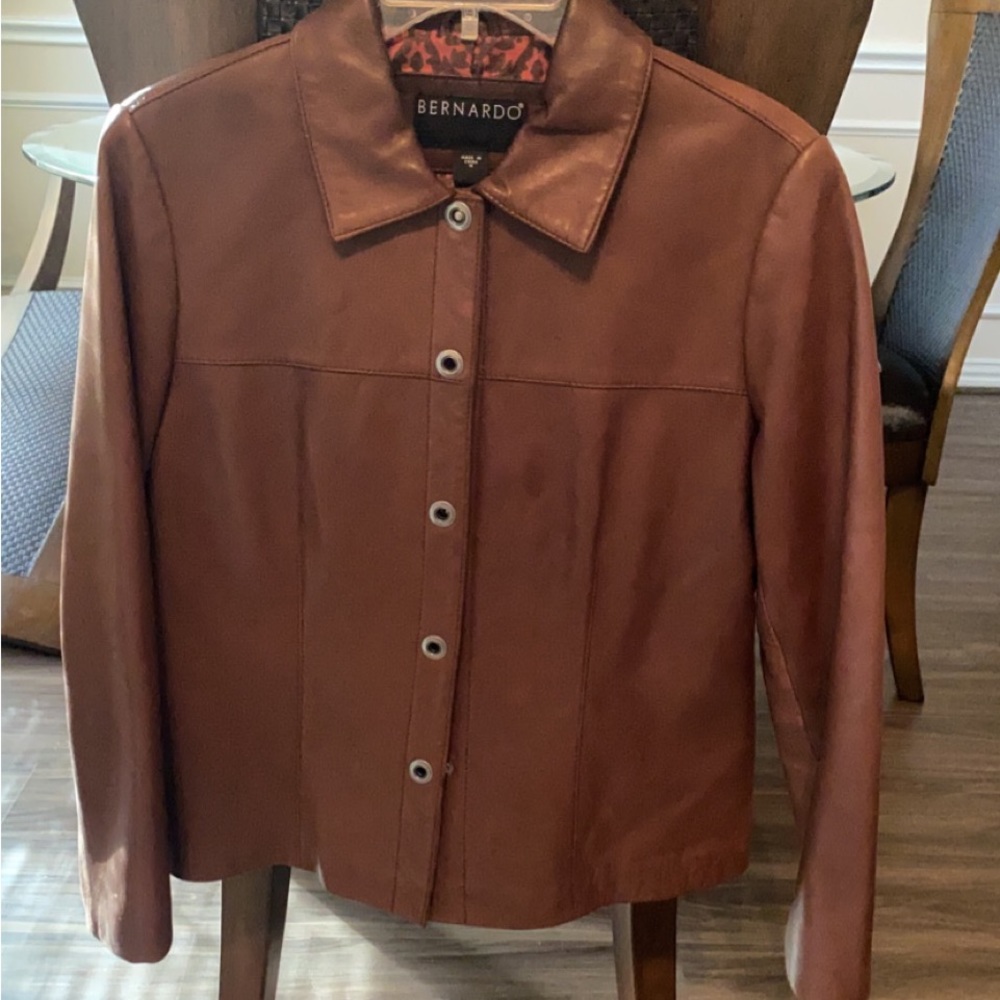 Bernardo Brown Leather coat size medium